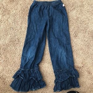 Ruffle Butts Denim Flare Pants